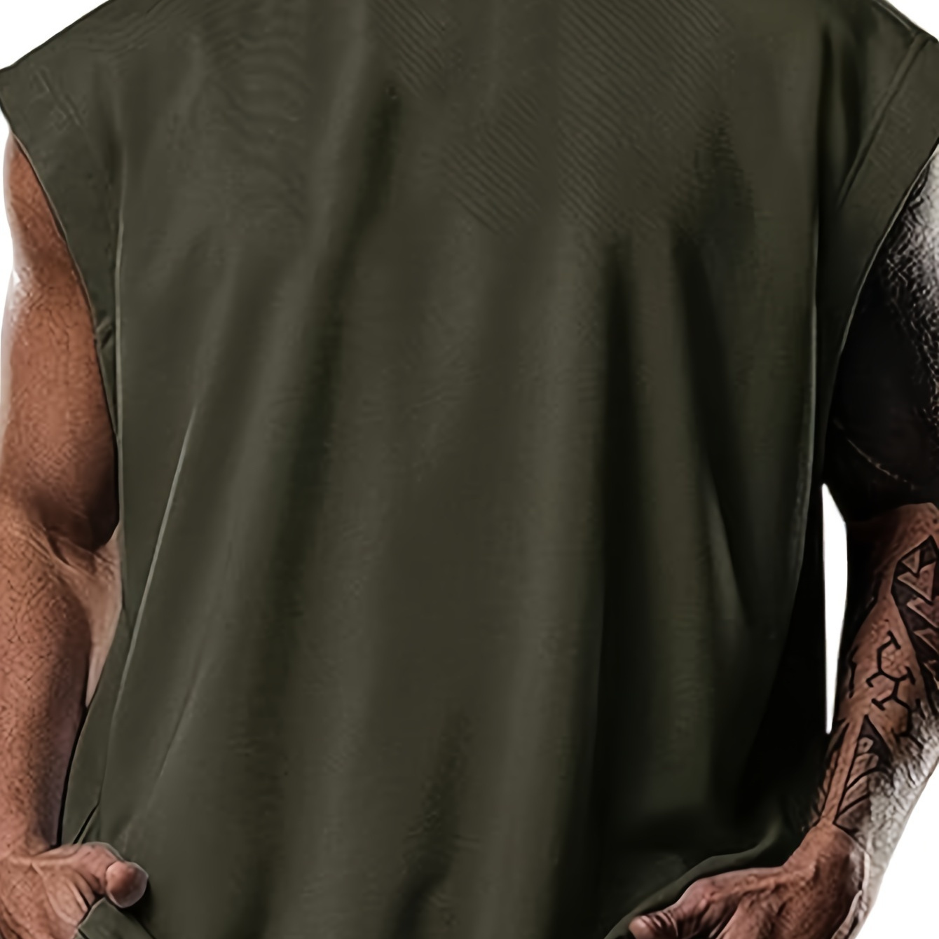 

Men's Stylish Solid Sleeveless Hooded Activewear Tank Top For Gym Workout Summer