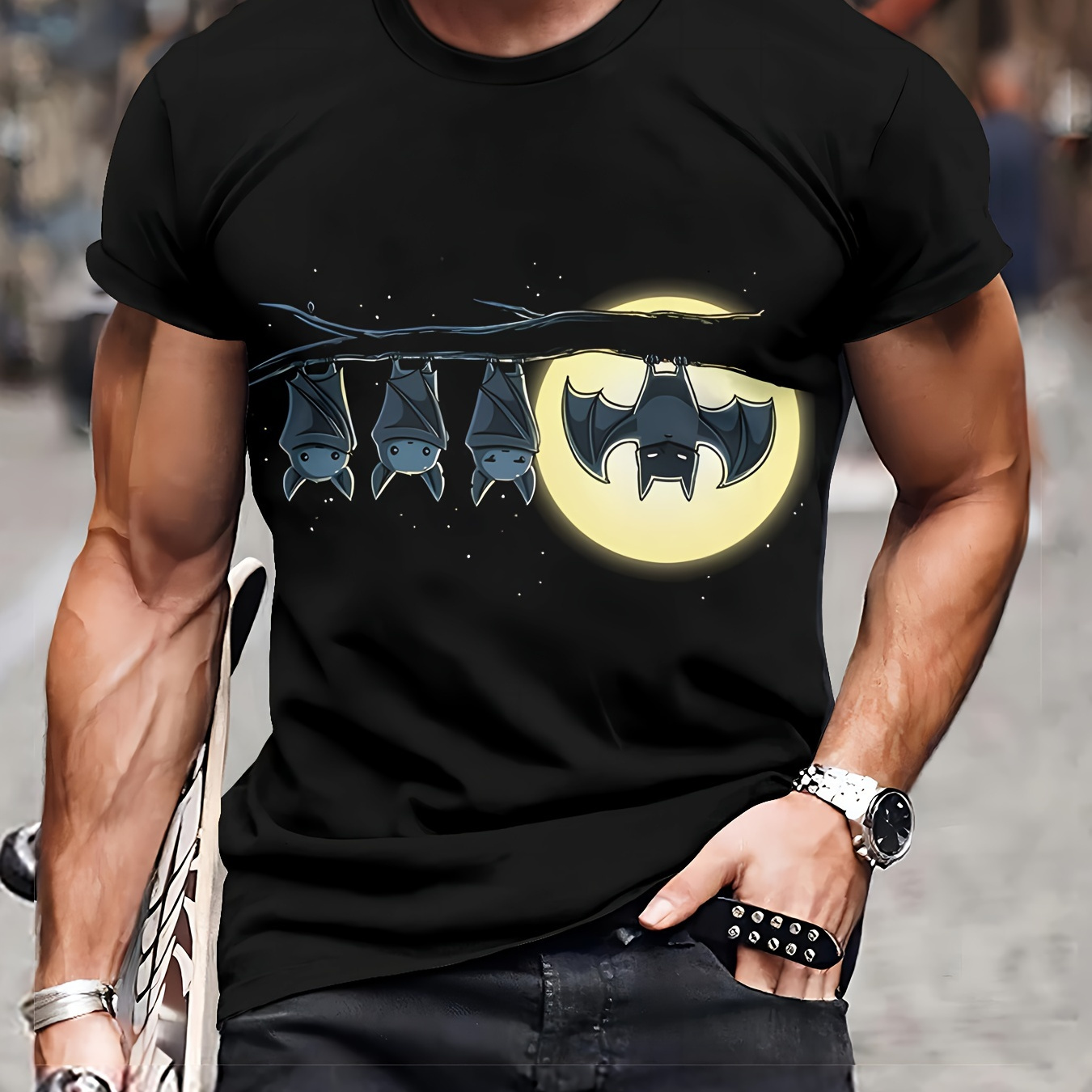 

3d Printed T- - , Polyester, , Round - For Summer