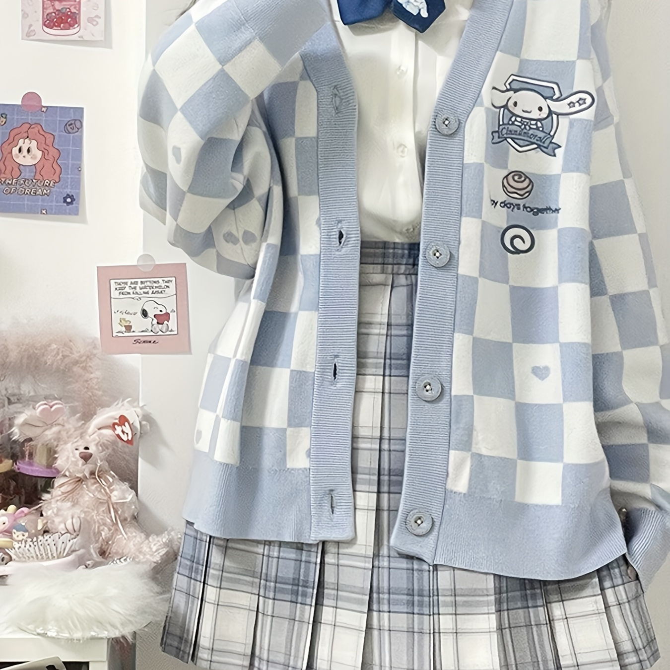 

Sanrio Cinnamoroll Sweater Kuromi Cardigan Sweaters Cute Cardigan For Teens Women Cosplay Costume V Neck Long Sleeve