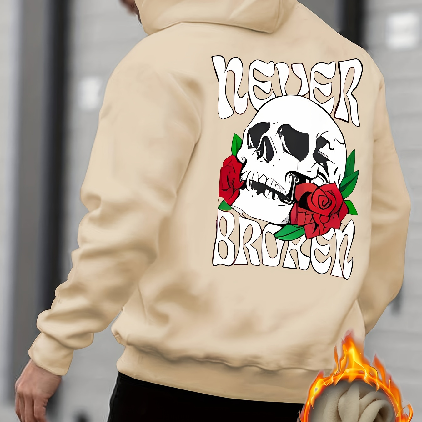

Skull & Rose Print Hoodie, Cool Hoodies For Men, Men's Casual Graphic Design Hooded Sweatshirt Streetwear For Winter Fall, As Gifts