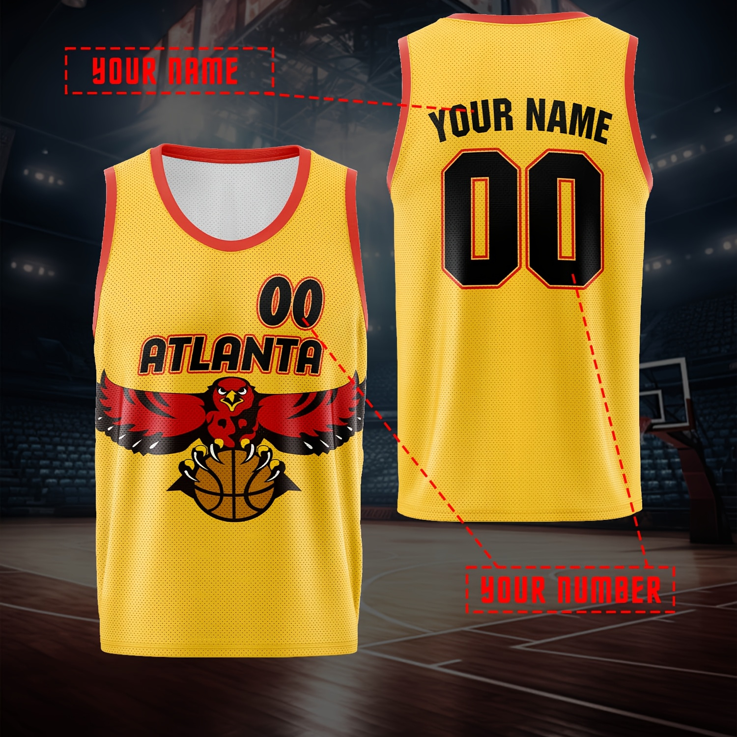 

- Personalized Name & Number, Breathable 100% Polyester Sports Top, Sleeveless, For Summer Parties & Casual Wear