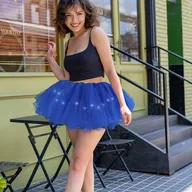 Glow In The Fun! Women's & Girls' LED Light Up Tutu Skirt – 5 Layer Neon Tulle For Halloween & Parties