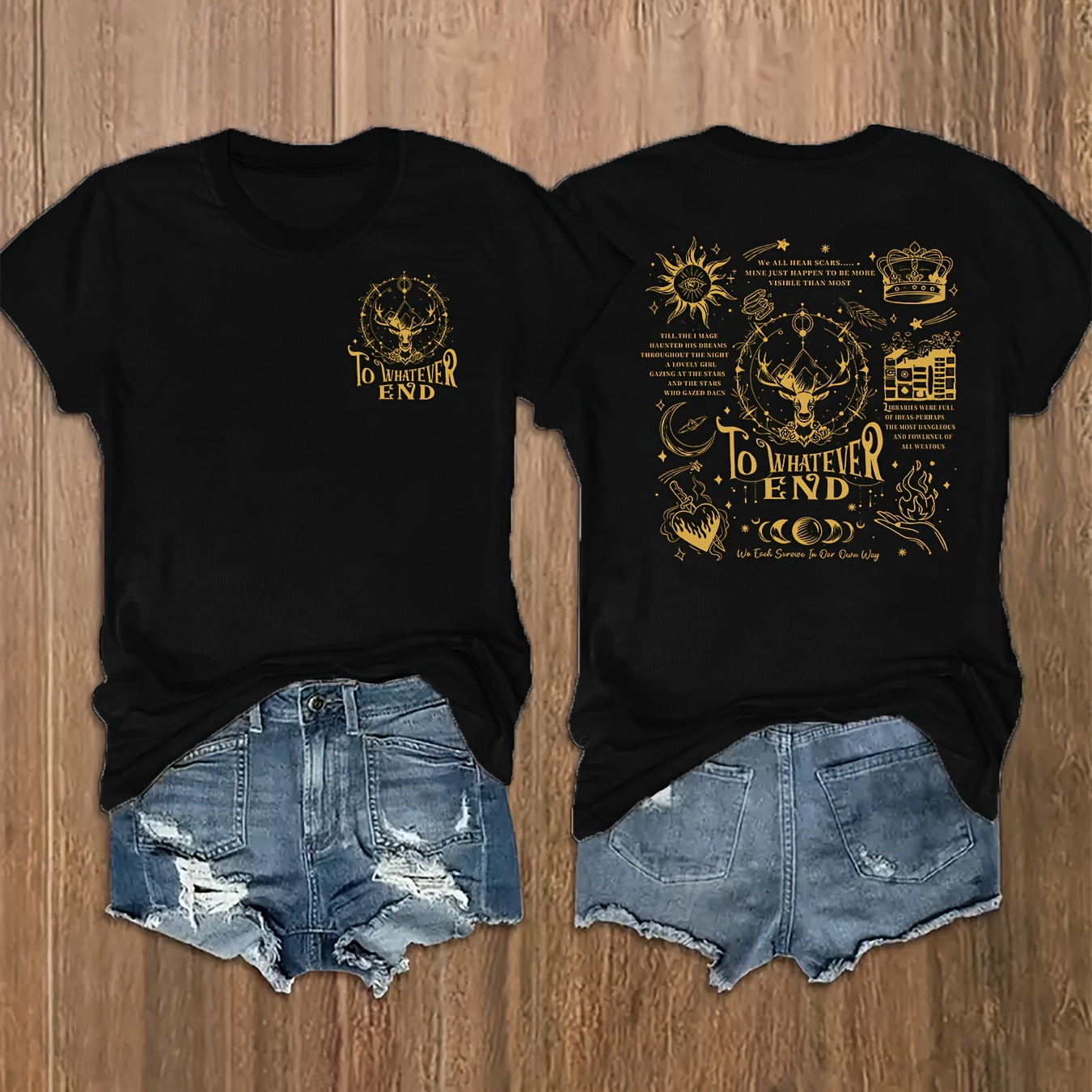 

Graphic Print T-shirt, Casual Crew Neck Short Sleeve Top For Spring & Summer, Women's Clothing