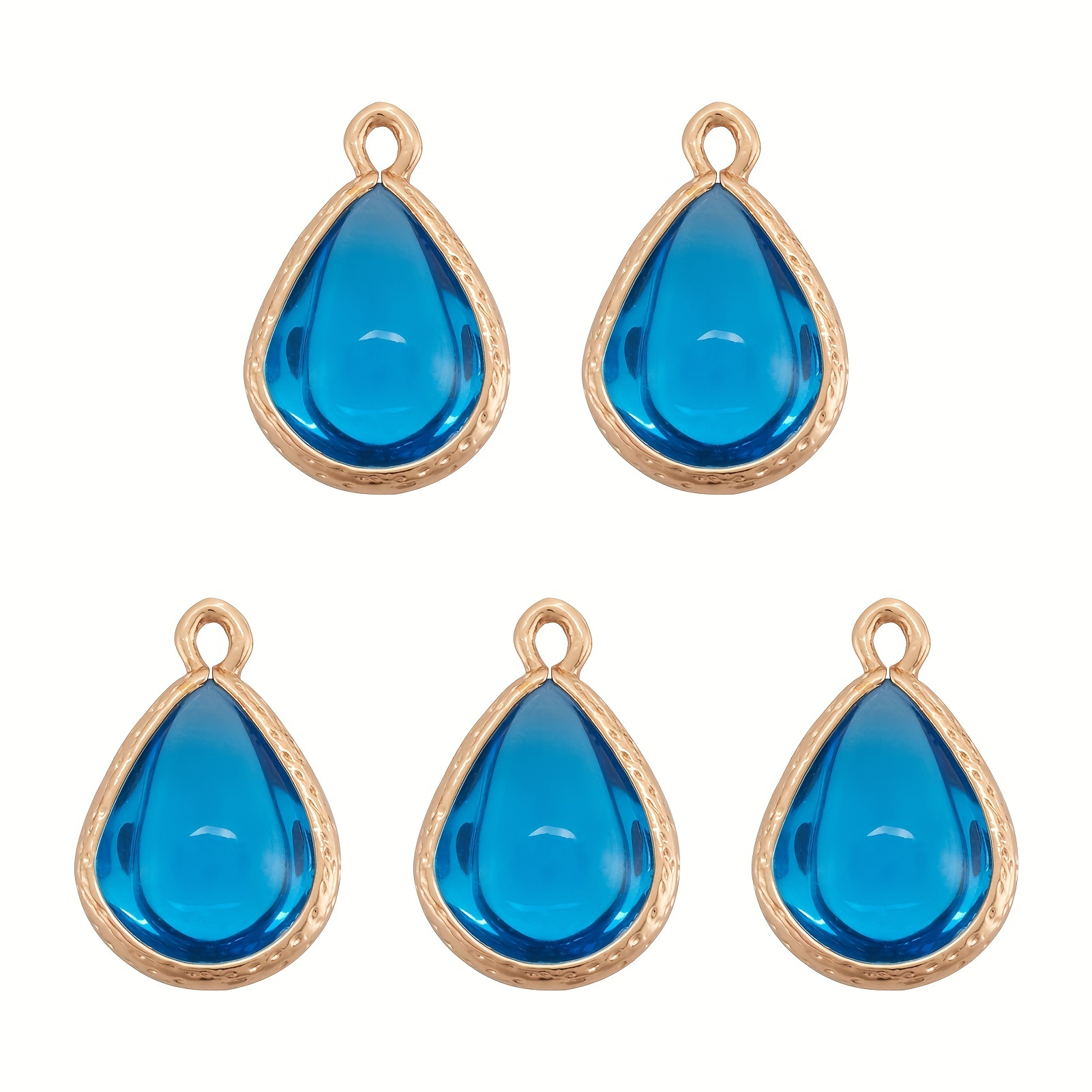 5pcs Glass Pendants With Golden Plated Brass Findings Teardrop Shape  Pendant Elegant Charms For Diy Earrings Necklace Jewelry Wedding Ornament  (18.5x12.5x7mm) - Arts, Crafts & Sewing - Temu Austria