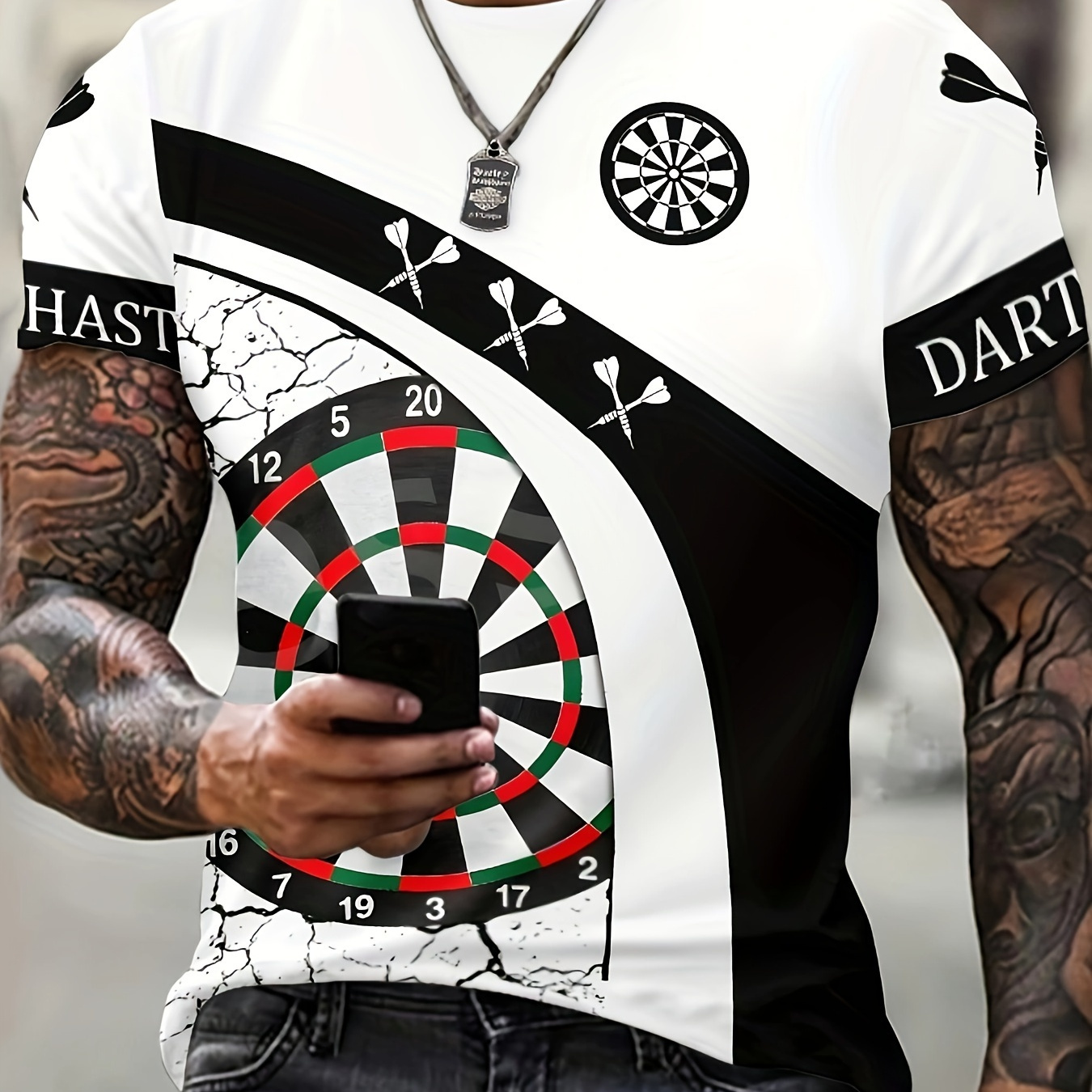 

Men's Trendy Casual Crew Neck Graphic T-shirt With Exquisite Print For Summer Daily Wear