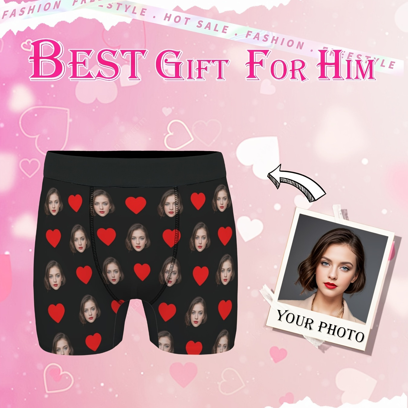 

Sous-vêtements pour hommes personnalisés avec photo, portrait, motif unique - Boxers décontractés, shorts respirants, confortables et extensibles - Cadeaux pour les fêtes et la Saint-Valentin