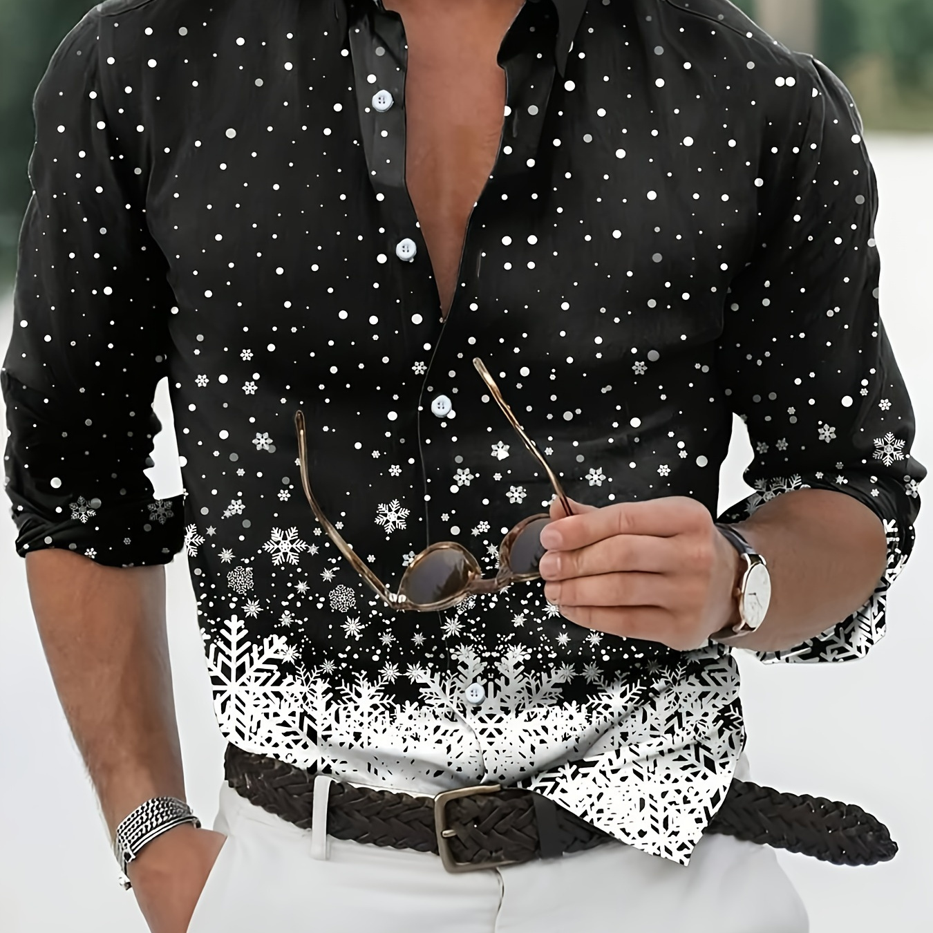 

Christmas Long Button- , , Non-stretch Lapel , Regular Fit
