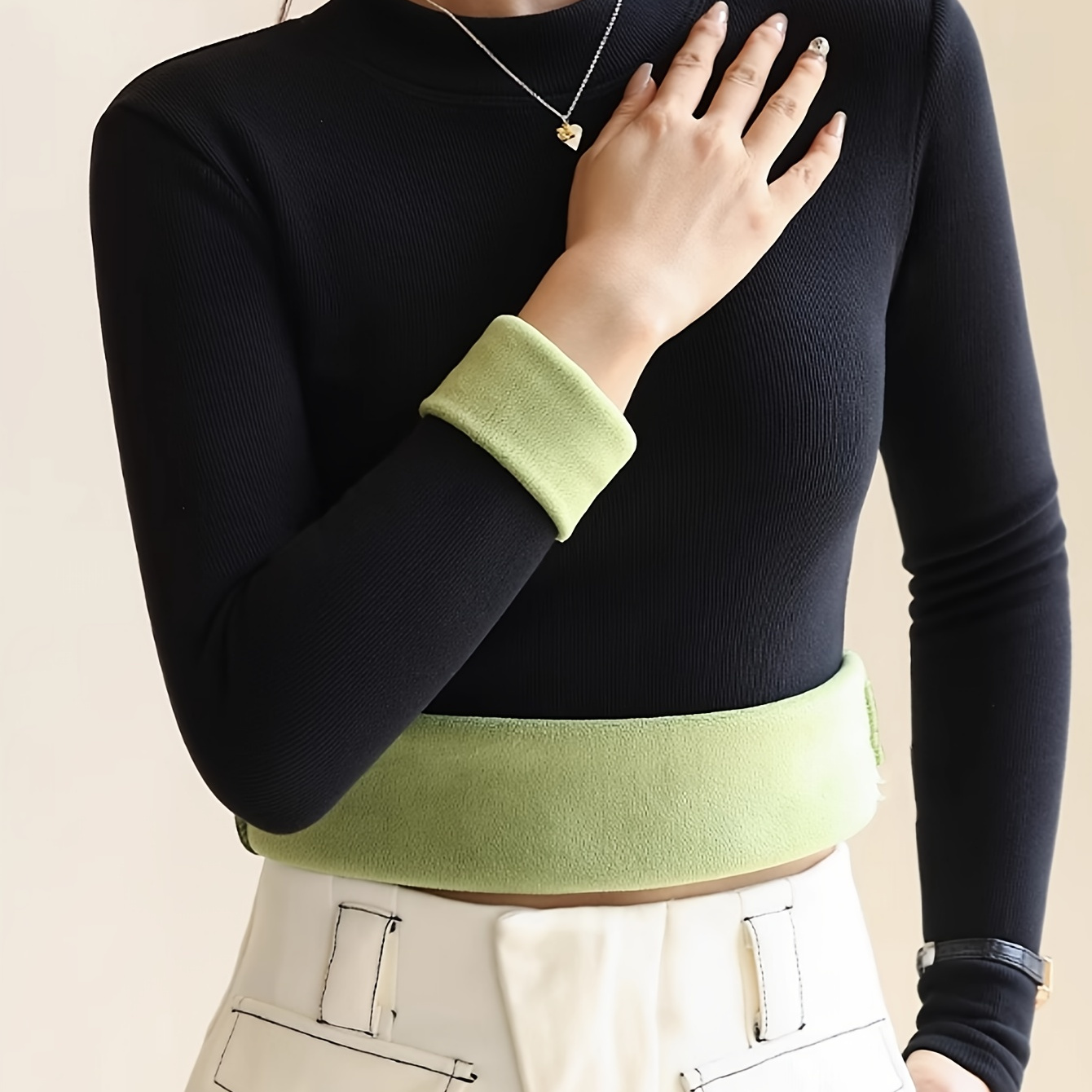 

Autumn And Winter High Weight Develin Women's Top, Warm And Wearable, Thickened Half-high Collar, Slimming, Layering, And Turtleneck