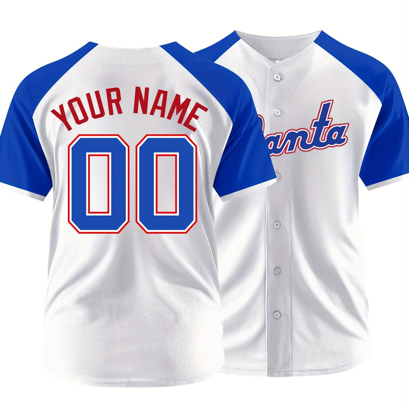 

Customized Name And Number Embroidery, Men's Color Block V-neck Baseball Jersey, Daily Outdoor Leisure Sports Shirt