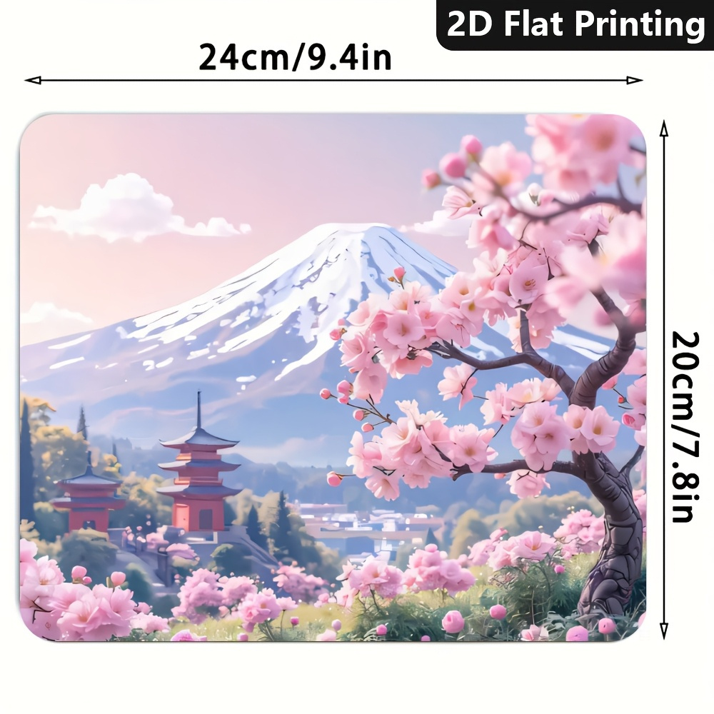 TEMU Tapis de souris " avec Fuji en arrière-plan", 1pc, Tailles variées, Tapis de bureau adapté et à , pour petit ami ou , Tapis de souris de bureau