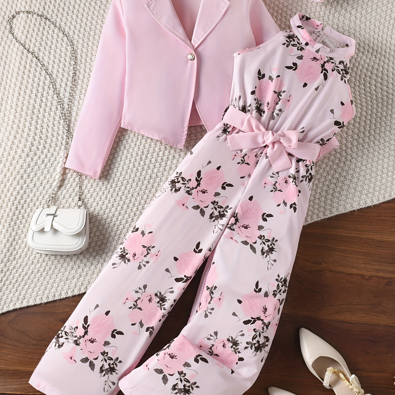 

's Long Sleeve Set, - Leg Pants Neckline, Polyester And Elastane , Suitable For And