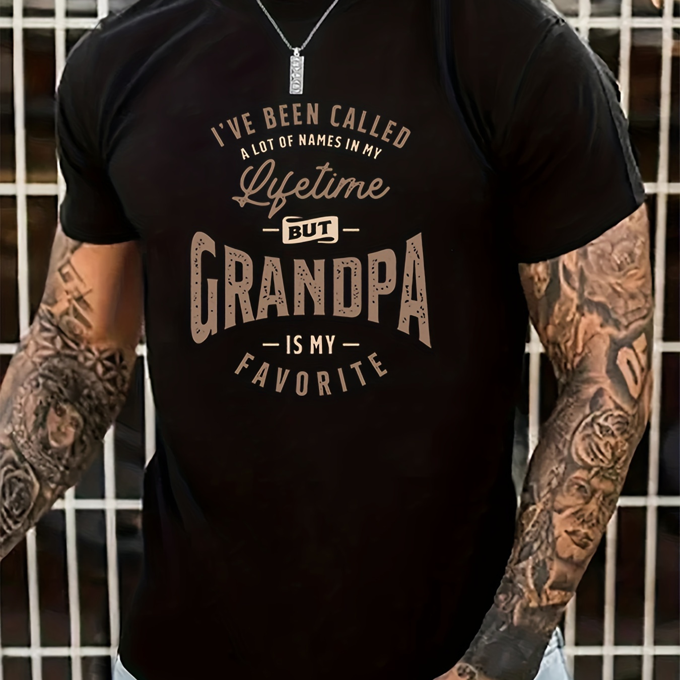 

Grandpa Print Men's Round Neck Short Sleeve Tee Fashion Regular Fit T-shirt Top For Spring Summer Holiday