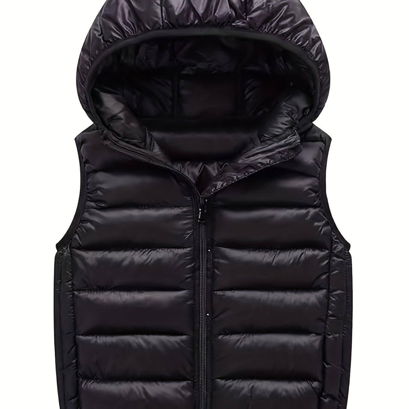 

Boy's Hooded Puffer Vest Warm Lightweight Padded Outwear Sleeveless Jacket For Winter Fall