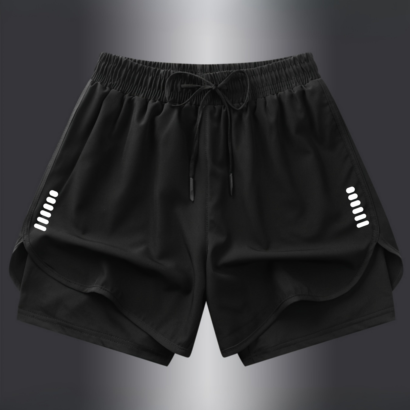 

Men's Athletic Shorts, Quick-dry Polyester, Breathable Mesh, Printed, Regular Fit, Sports Running Training Shorts For Summer