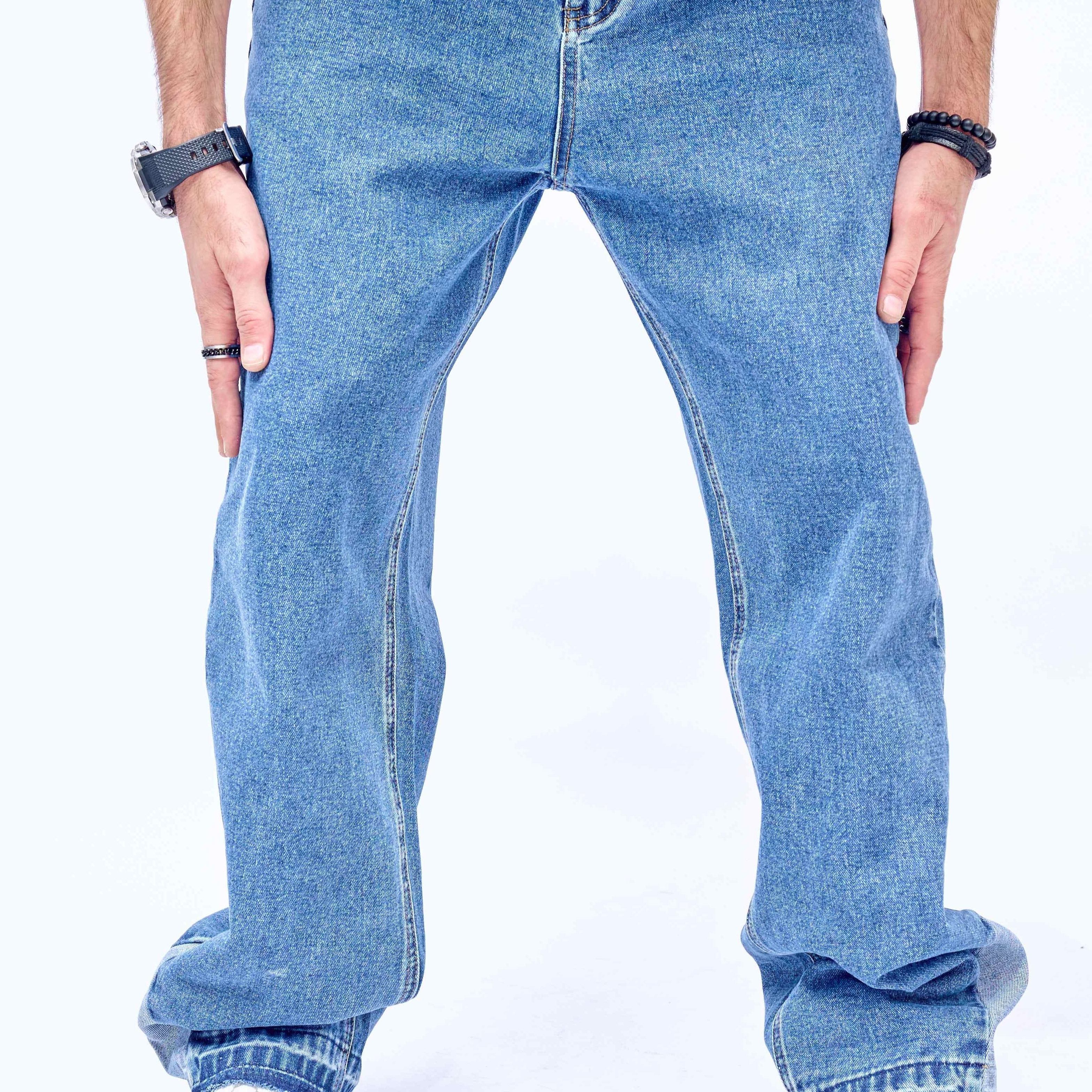 

Men's Distressed Destroyed Straight Fit Washed Denim Jeans, Men's Pants For All Season