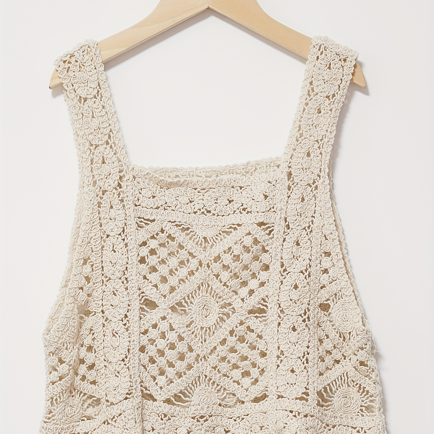 

Girls Solid Knit Tank Top With Creative Pattern, Summer Gift For 9-12y