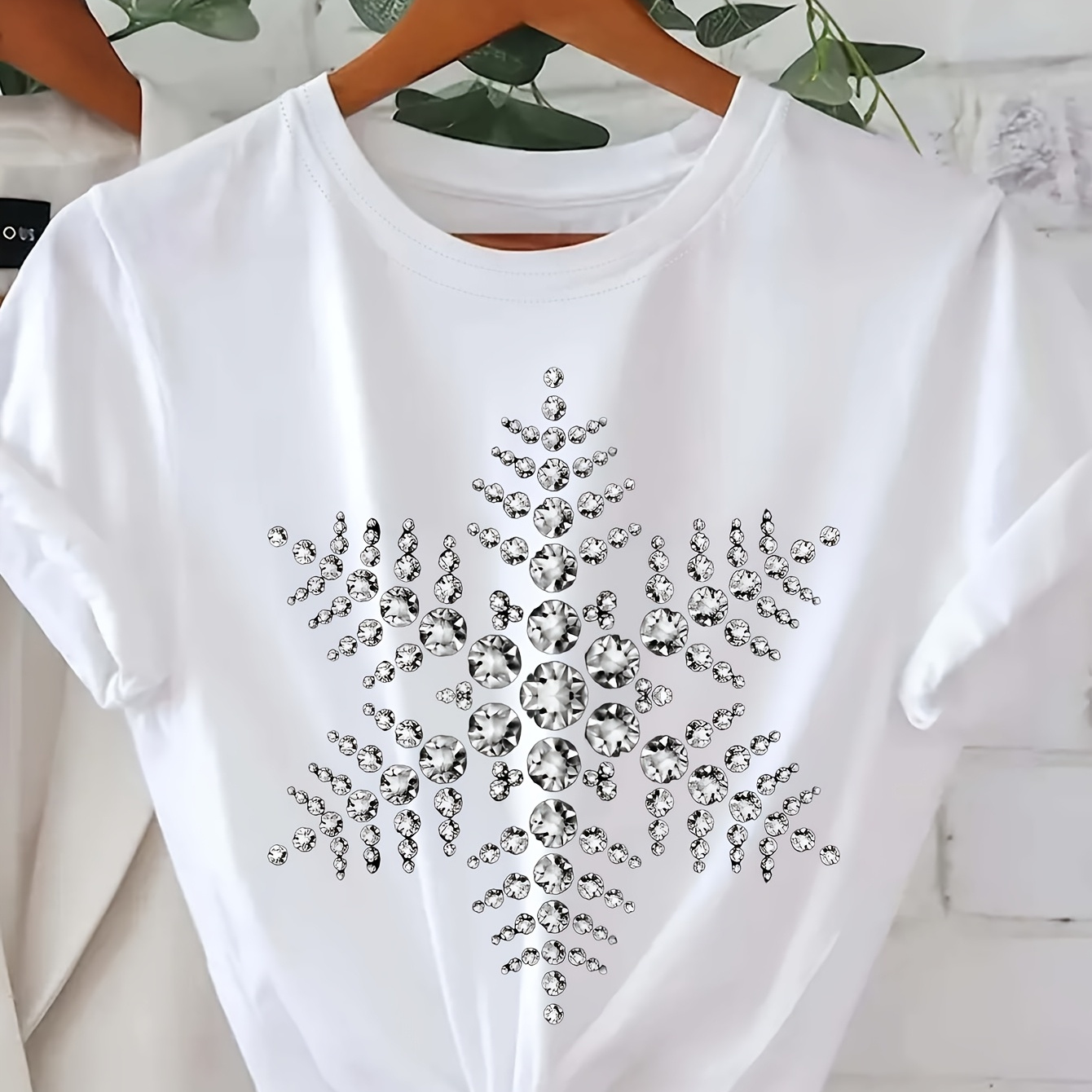 

Women's T-, Polyester , Regular Length, Pattern, For