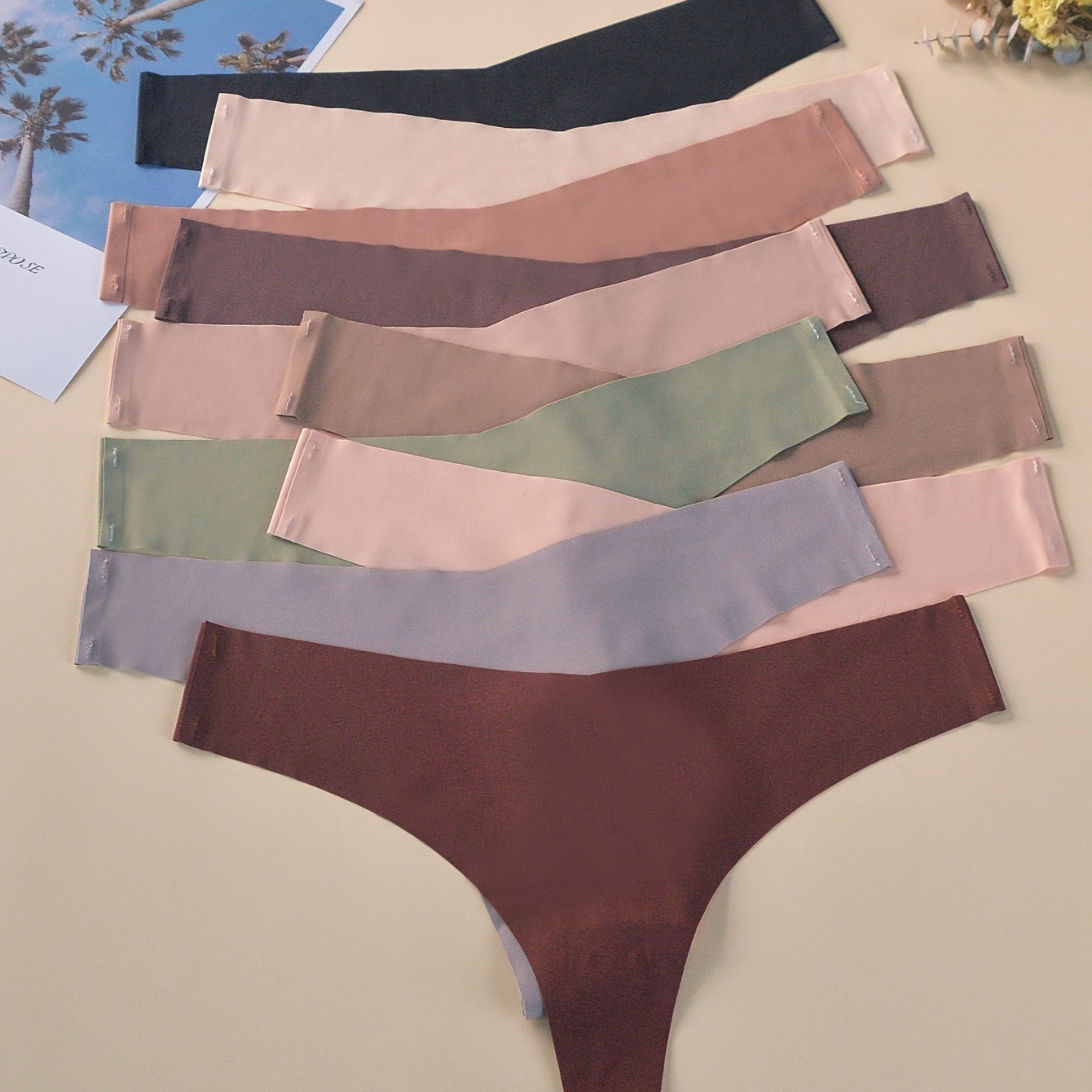 Seamless Solid Thongs Soft Comfy Stretchy Intimates Panties - Temu