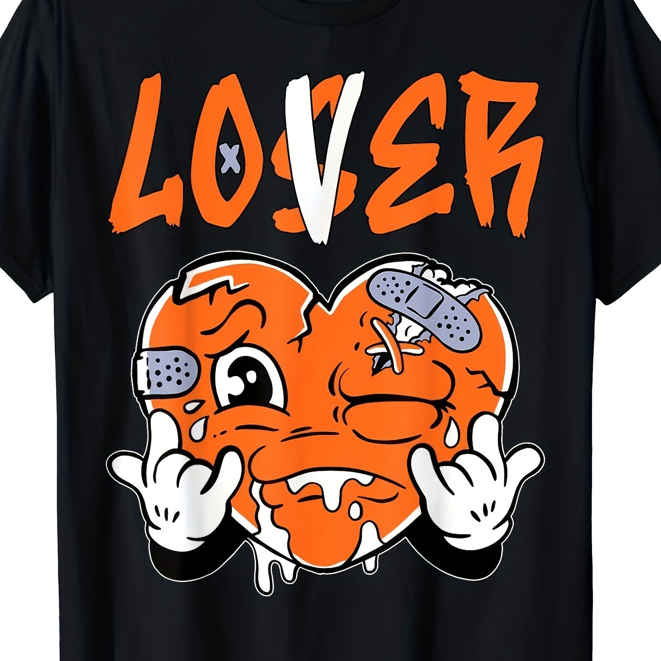 

Orange Drip Heart Matching Outfit Men Women T-shirt 220g