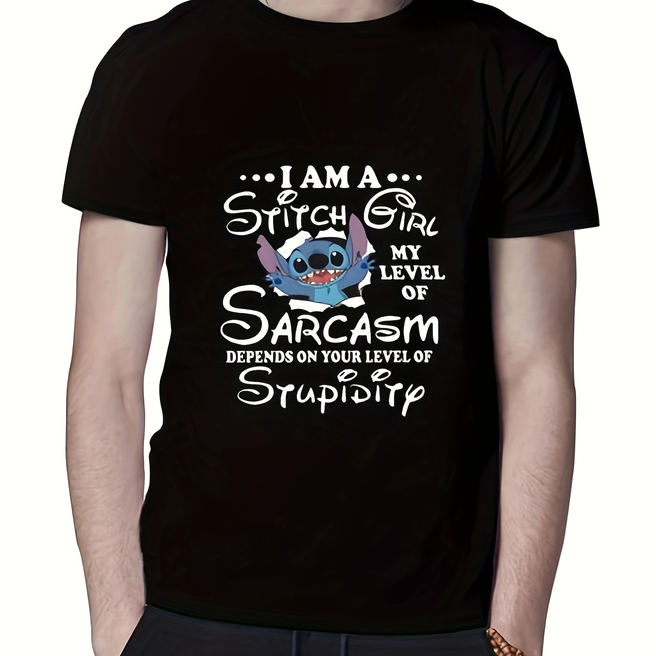 

(authorized) "i'm A " Pattern Printed -sleeved Round T-