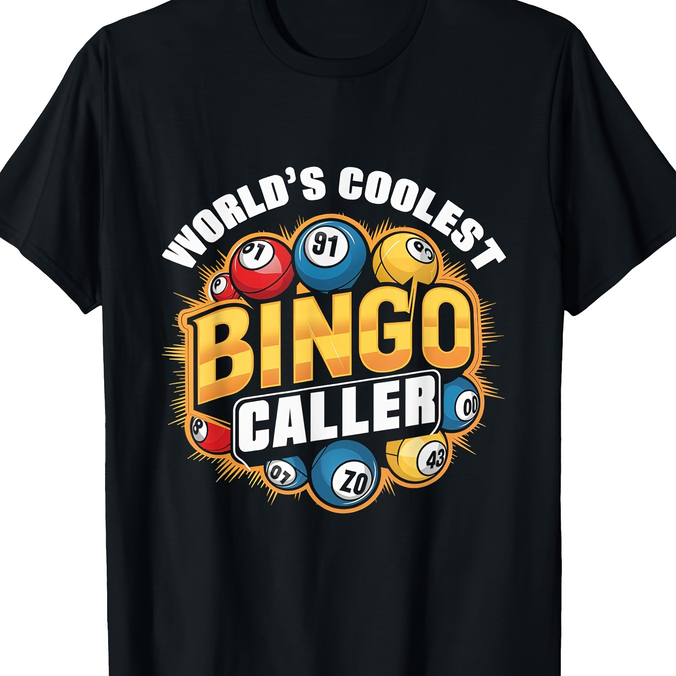 

Coolest Bingo Caller Bingo Game Player Caller Fun T-shirt, Men's T-shirt, 220g