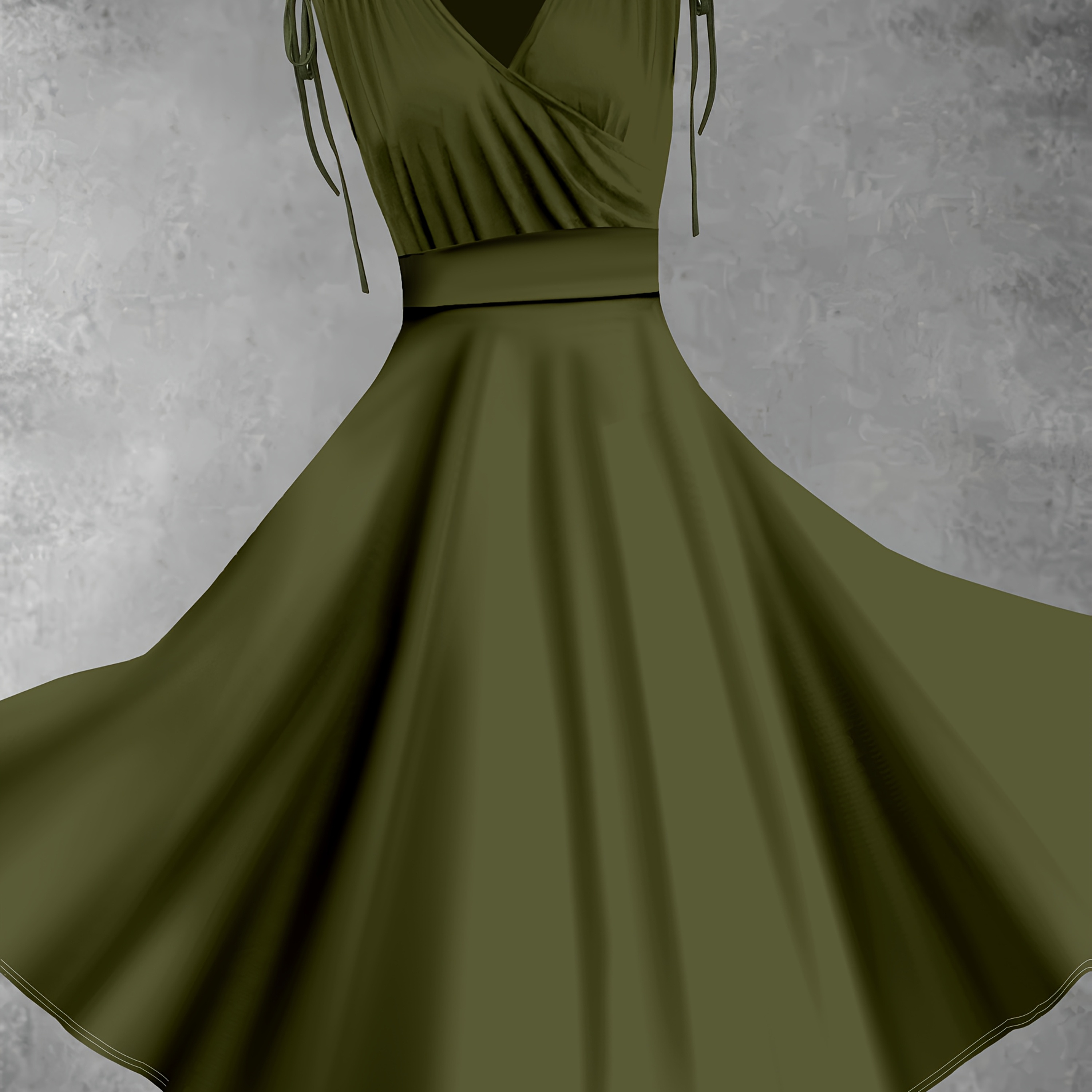 olive green peplum dress BETSY