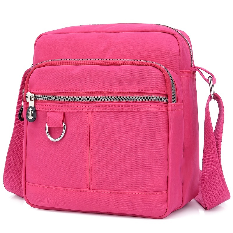 Women's Casual Crossbody Bag, Nylon Shoulder Bag For Shopping, Zipper Versatile Bag