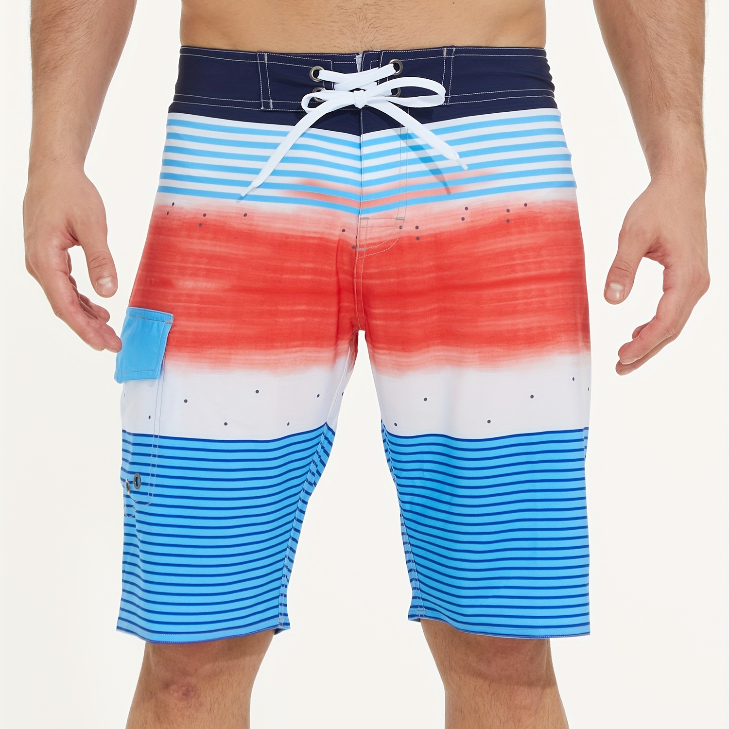 Colorful Pattern Print Men's Swim Trunks Quick Dry Drawstring Beach Shorts Men's Pants Swimwear