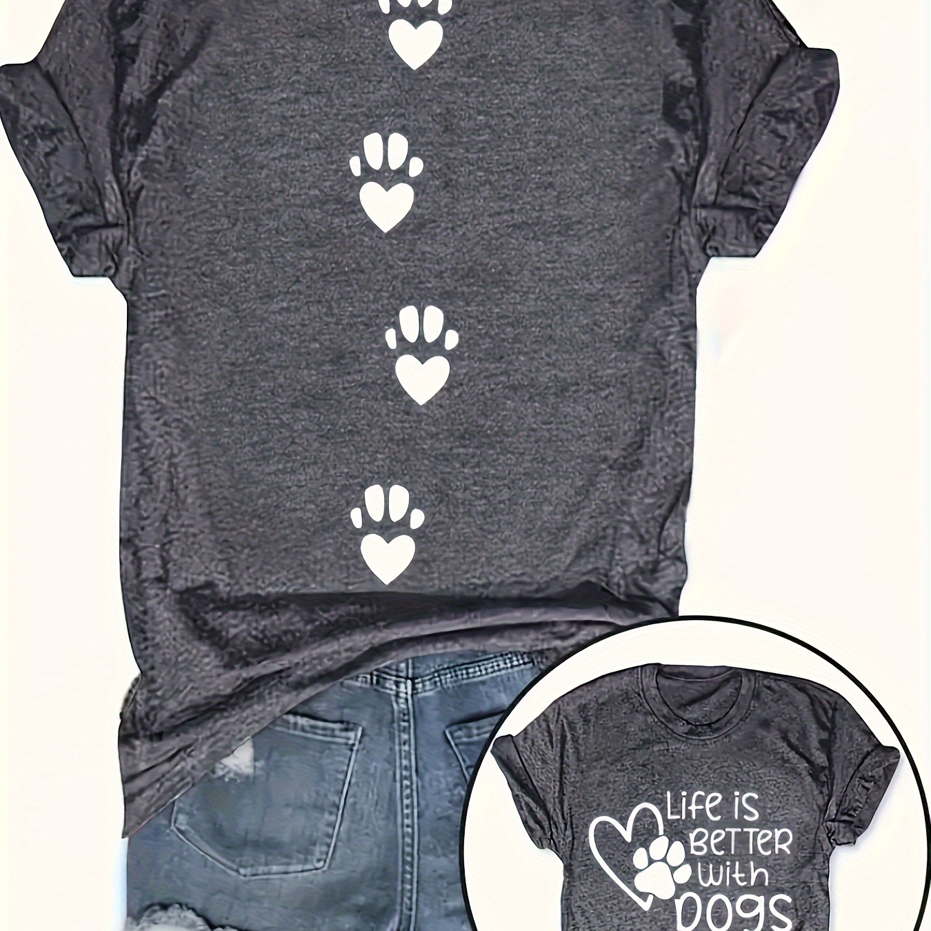 

Fun Printing-t-shirt-casual Daily-loose And Comfortable-plus Size Women's Dress