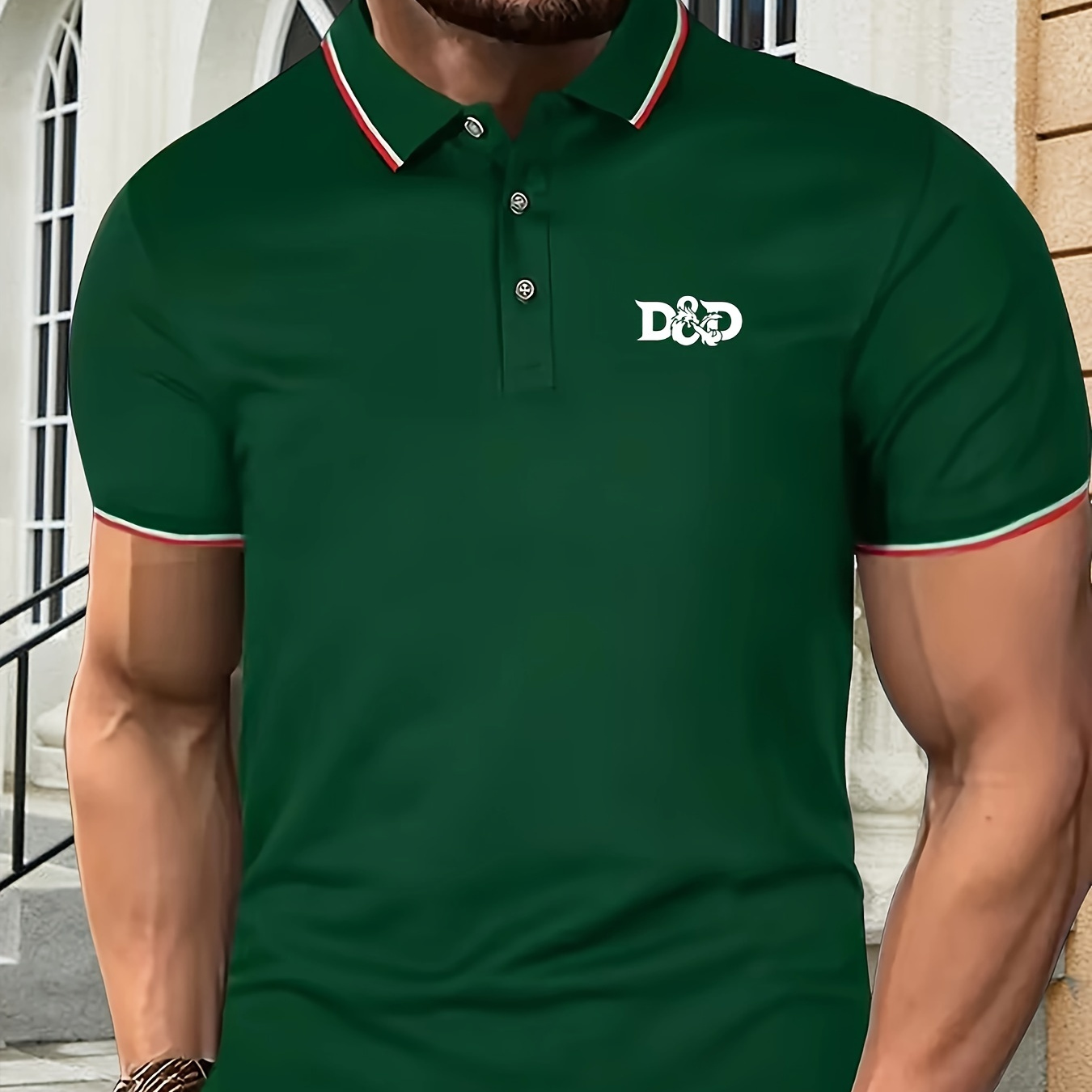 

D & D Print Summer Men's Fashionable Lapel Short Sleeve Golf T-shirt, Suitable For Commercial Entertainment Occasions, Such As Tennis And Golf, Men's Clothing, As Gifts