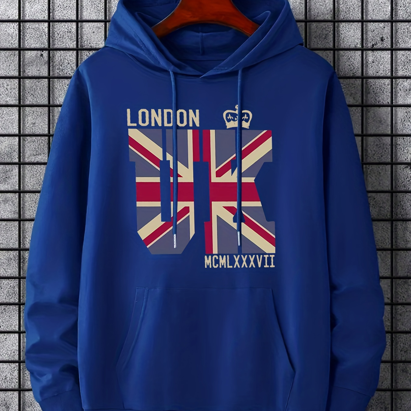 

Men's Hoodie: Creativelondon Uk Flag Print, Casual Pullover Hooded Sweatshirt With Kangaroo Pocket For Spring Fall, Top For British Team Sports Fans