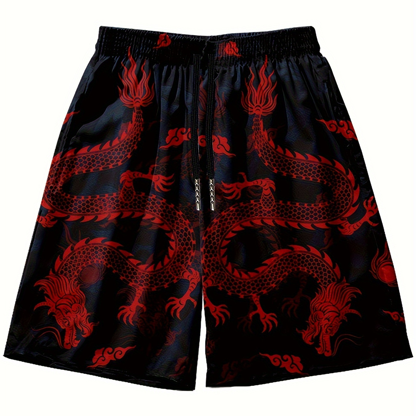 

Cool Dragon 3d Print Men's Trendy Shorts, Men's Digital Print Sports Shorts, Summer Outdoor Holiday