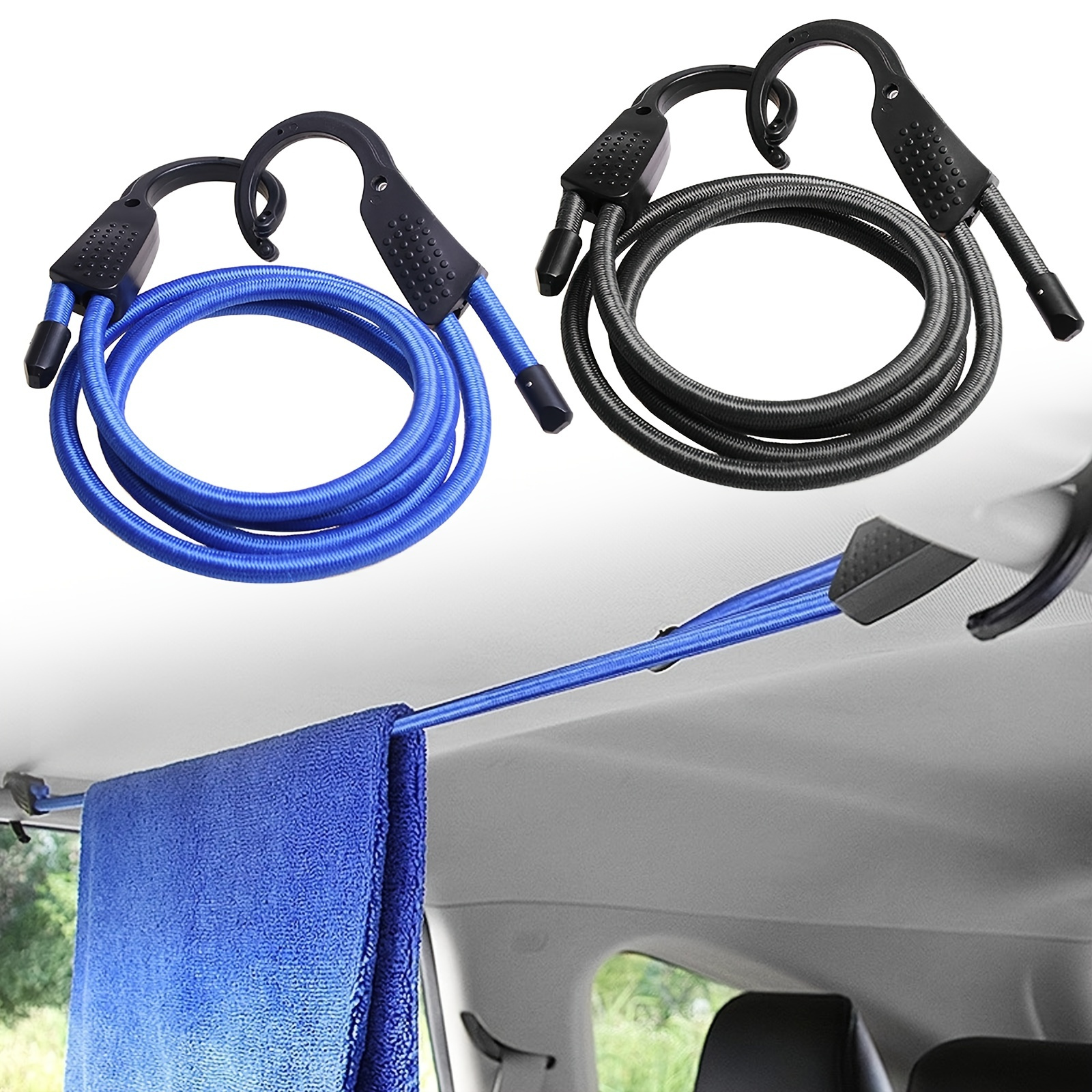 1pc Bungee Cords With Hooks Elastic Strap Adjustable Tension Belt Car  Clothesline Hook Cargo Luggage Lashing Buckle Rope For Car Motorcycle  Travel, Shop Now For Limited-time Deals