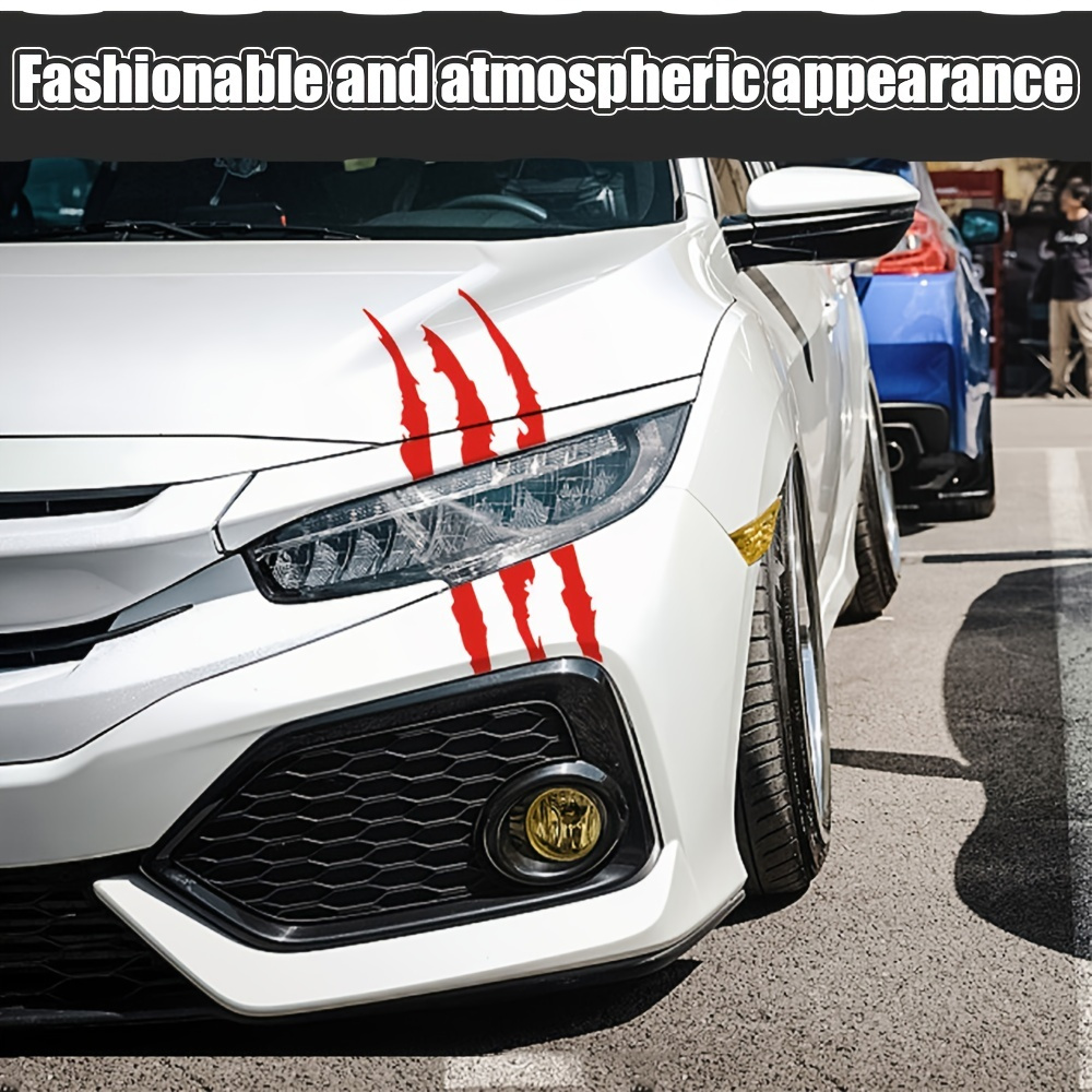 

1pc Auto Car Sticker Reflective Monster Claw Scratch Stripe Marks Headlight Decal Car Stickers 40*12cm/15.7*4.72in Car Accessories