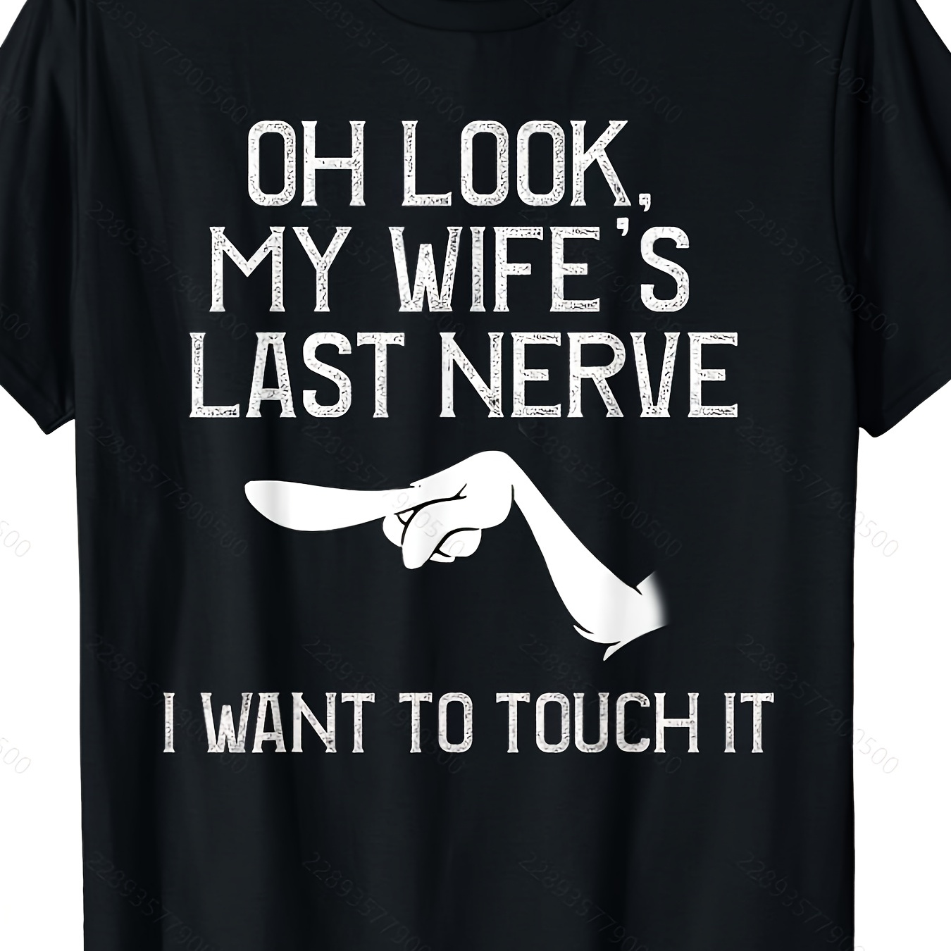 

Men's Funny Graphic Cotton T-shirt, Crew Neck Short Sleeve Tee With "oh Look, My Wife's Last Nerve" Humorous Letter Print, Casual Knit Fabric Top For Casual Attire