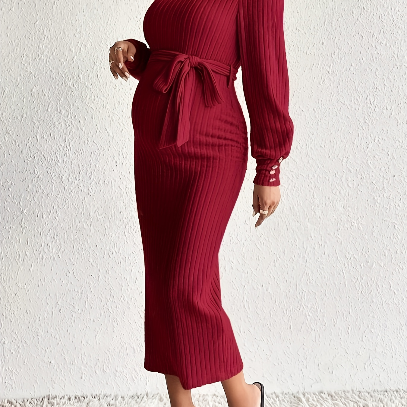 

Maternity Bodycon - Long Sleeve, Round , For /fall