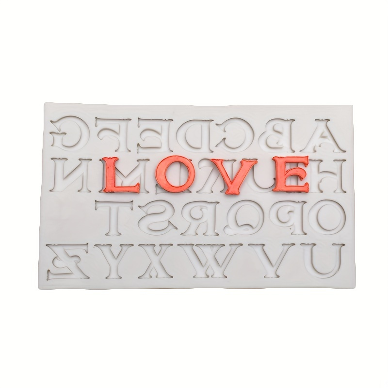 Silicone Alphabet Chocolate Mold, 26 Cavities Large letters Crayon Resin  Molds, Non-Stick Silicone Mold Soft and Easy to Release Mold For Crayon