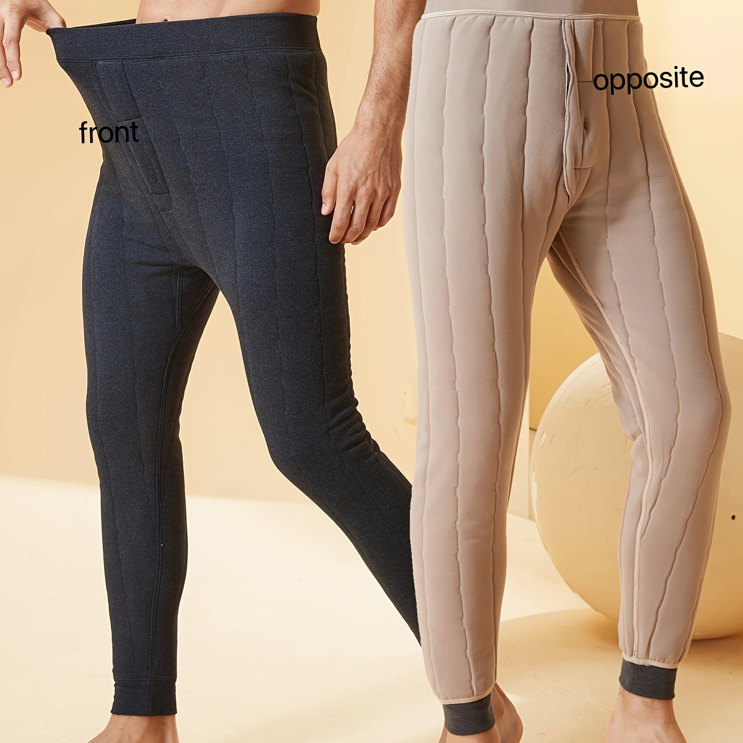 Men's Thickened Fleece Warm Pants, Bottoming Sweater Pants, Men's Thermal Pats For Autumn Winter