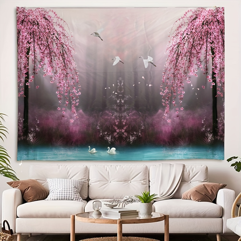 Watercolor Dusk Background Cloth Nordic Bedroom Living Room - Temu