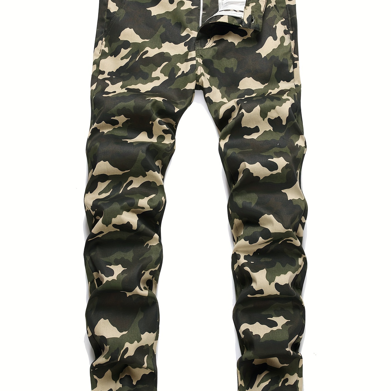 

Men's Casual Camouflage Pattern Jeans, Chic Street Style Slim Fit Stretch Jeans