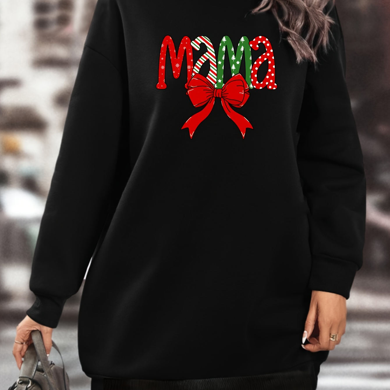 

Christmas Sweatshirt For Adults - Polyester Embroidered & , Inelastic Long Sleeves