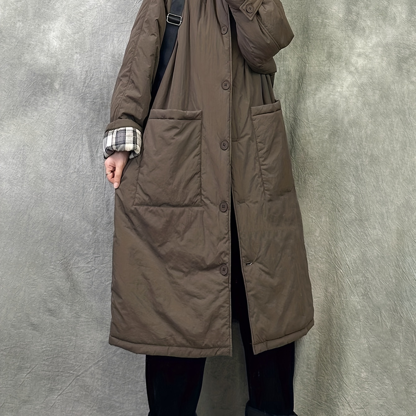 

Manteau mi-long de japonais , vêtement d'extérieur en et , unie décontractée, longues, ceinture, imperméable, poches, veste d'hiver chaude surdimensionnée.