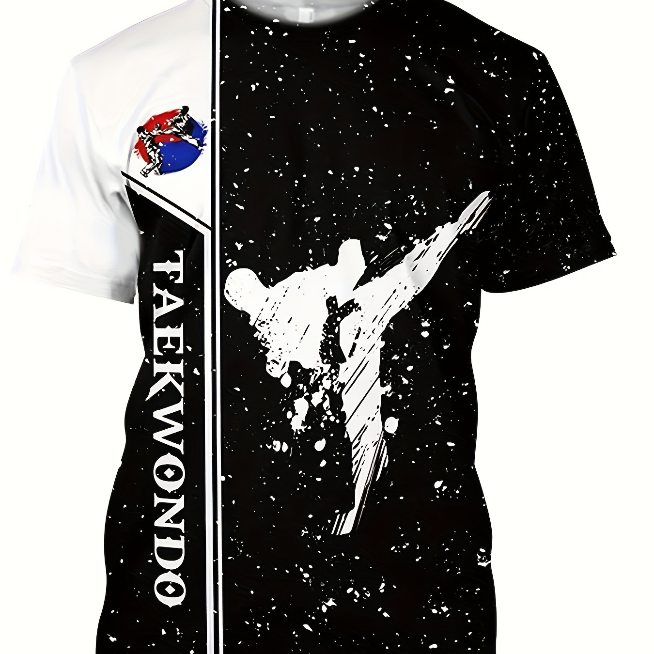 

Taekwondo Print Tee Shirt, Tees For Men, Casual Short Sleeve T-shirt For Summer