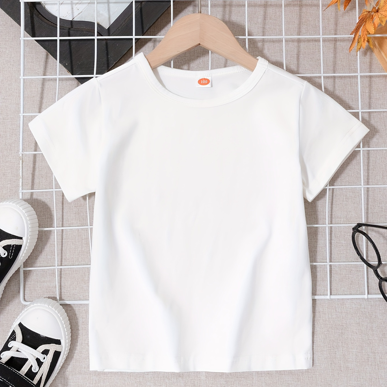

Girls' Casual & Breathable Cotton Tee For Spring & Summer, Girls' Clothes For Outdoor Activities