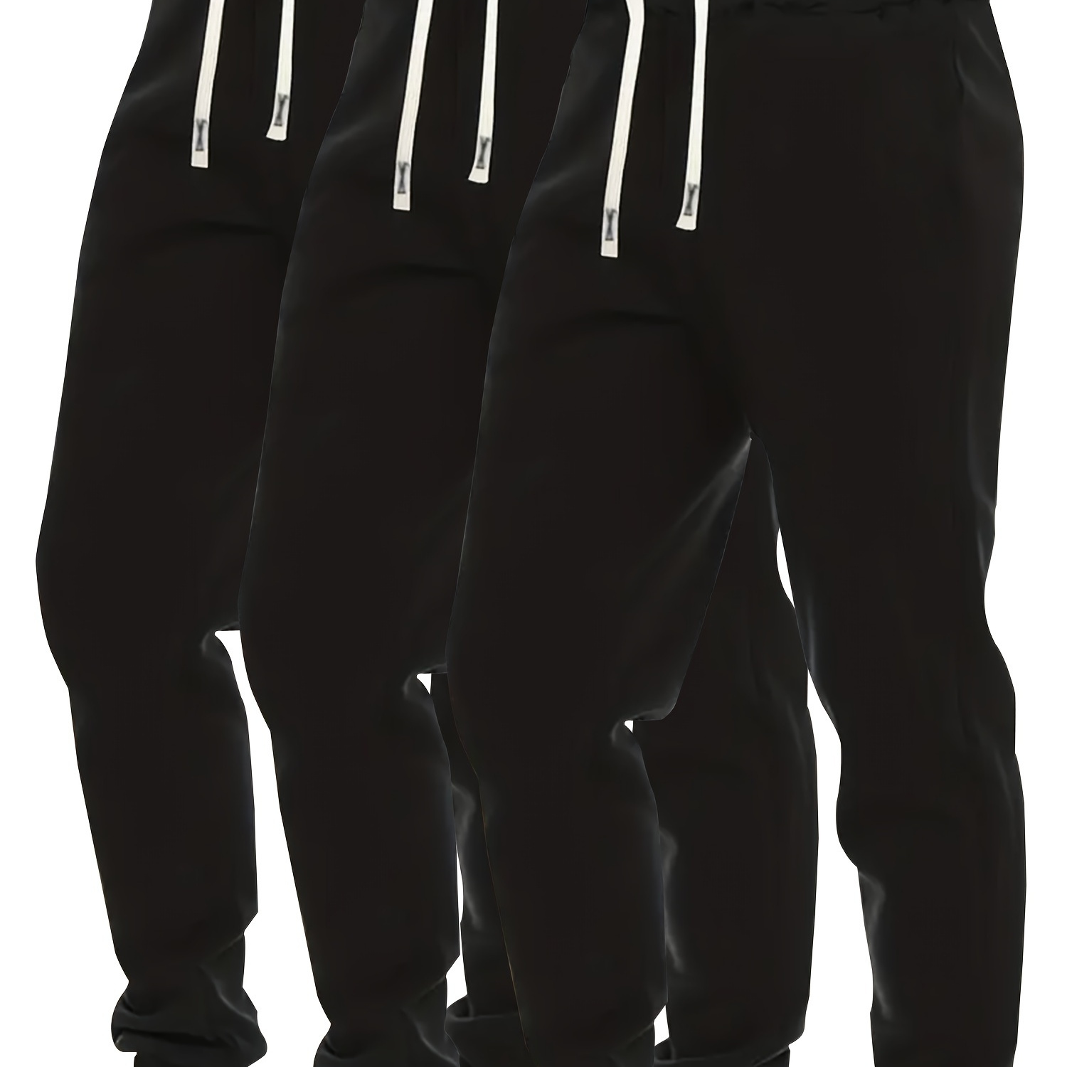 

3pcs Cuffed Ankles, Drawstring & - Sweatpants For Running &