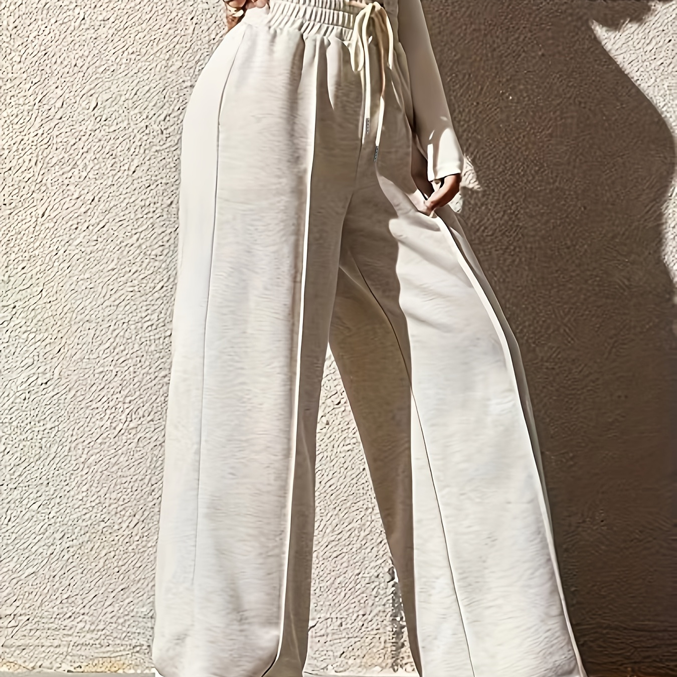 

Chic Wide-leg Pants With Tie Waist - Comfy Polyester & Spandex , Machine Washable - All