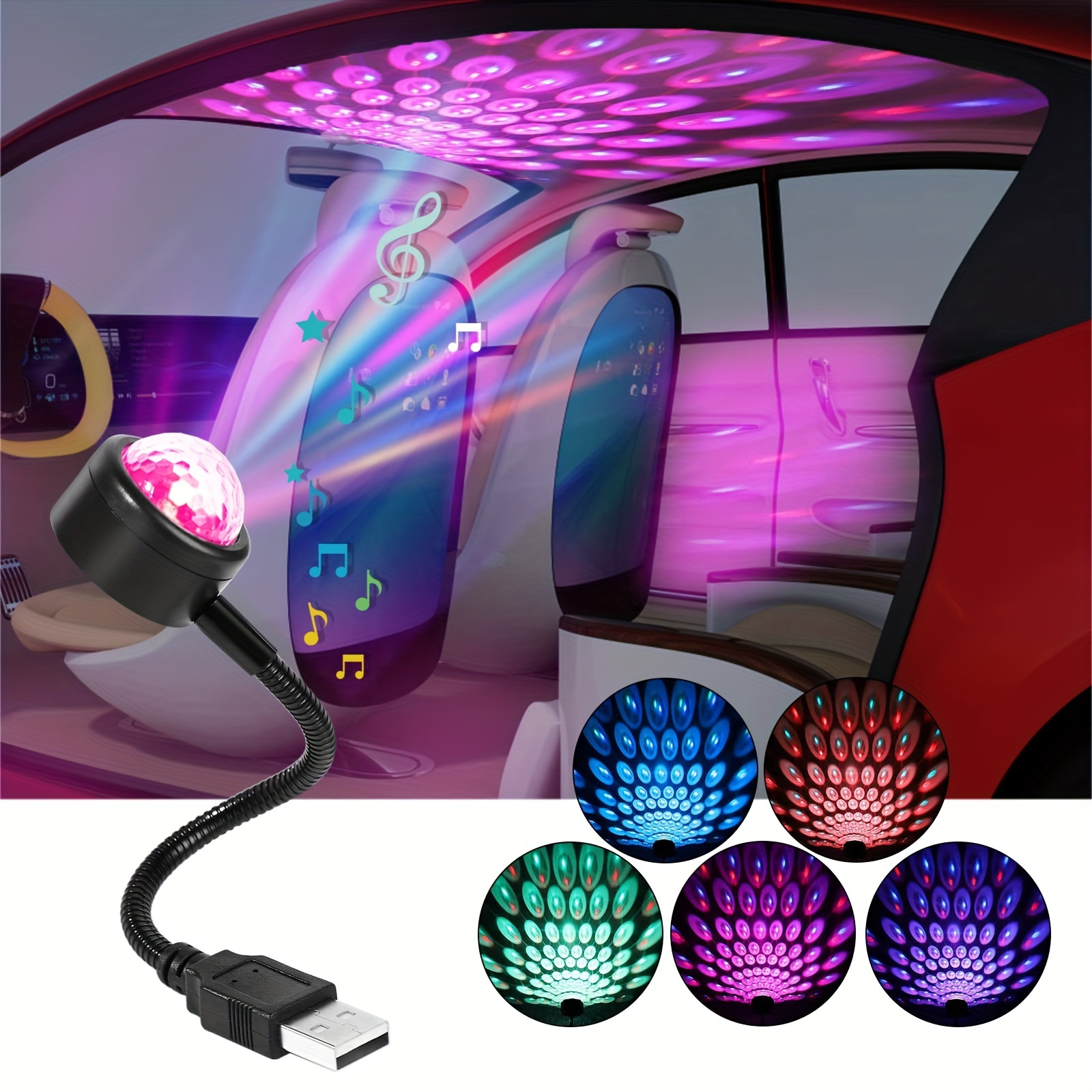 USB Auto Musik Rhythmus Projektor LED Auto Magic Ball Lampe Party