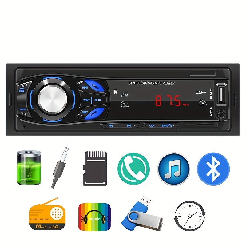 Car Radio 12v Universal Single Din Intelligent Bt Car Stereo - Temu