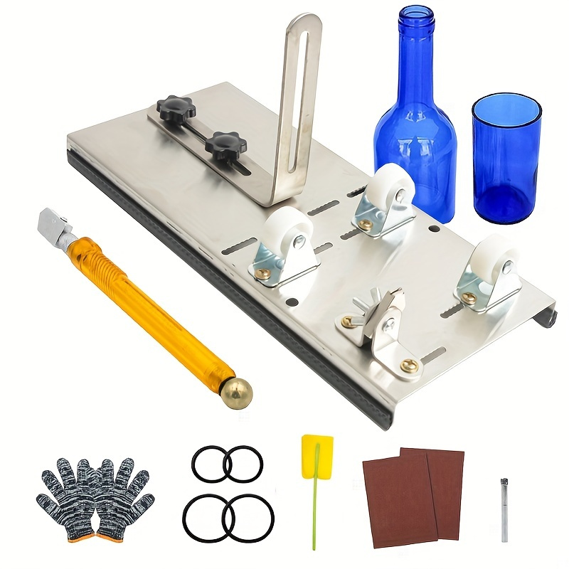 Glass Bottle Cutter & Accessories Kit, Upgraded Glass Cutter for Bottles,  DIY Machine for Cutting Wine, Beer, Liquor, Whiskey, Alcohol, Champagne, Bottle  Cutter for Mirrors/Tiles/Glass/Mosaic. - camdios