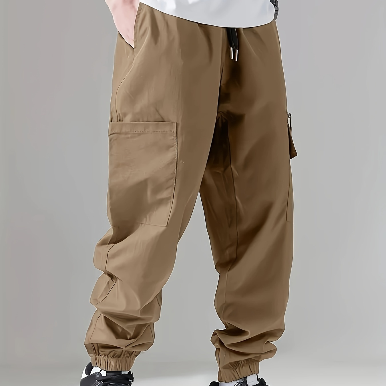 

Pantalon cargo solide tendance, pantalon multi-poches à rabat pour hommes, pantalon décontracté ample pour l'extérieur, pantalon de travail pour hommes style streetwear hip-hop